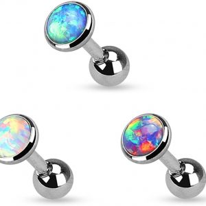 Opal set topped barbells body piercing