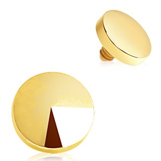 Gold plated disc dermal top body piercing jewellery