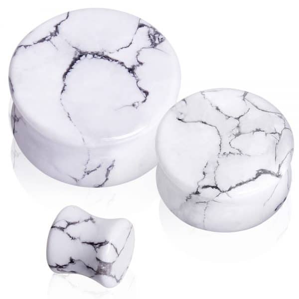 Cracked white marble plugs
