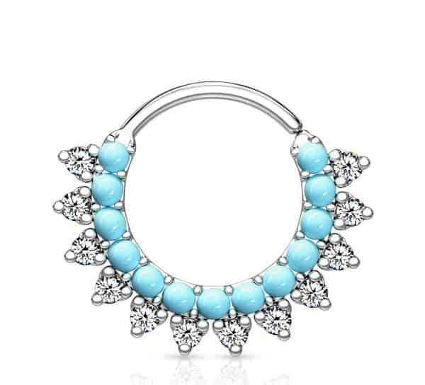 Turquoise/Gem Bendable Hoops