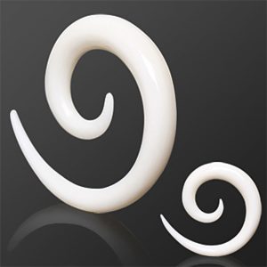 White spiral taper earrings Buddina